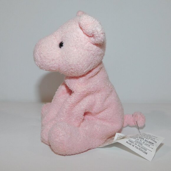 Russ Berrie Luv Pets Pink Perky Pig Plush Stuffed Bean Bag 5" Chamois Feel 21103 - Picture 2 of 5